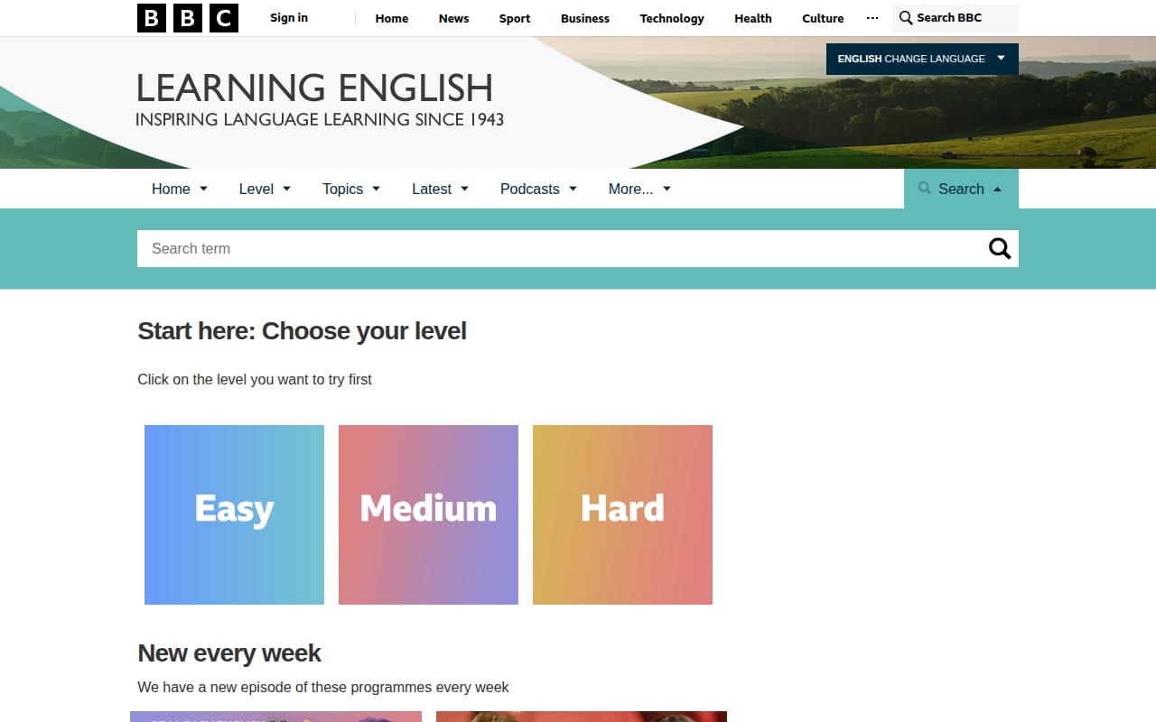 Capture d’écran de BBC Learning English (1 sur 4)