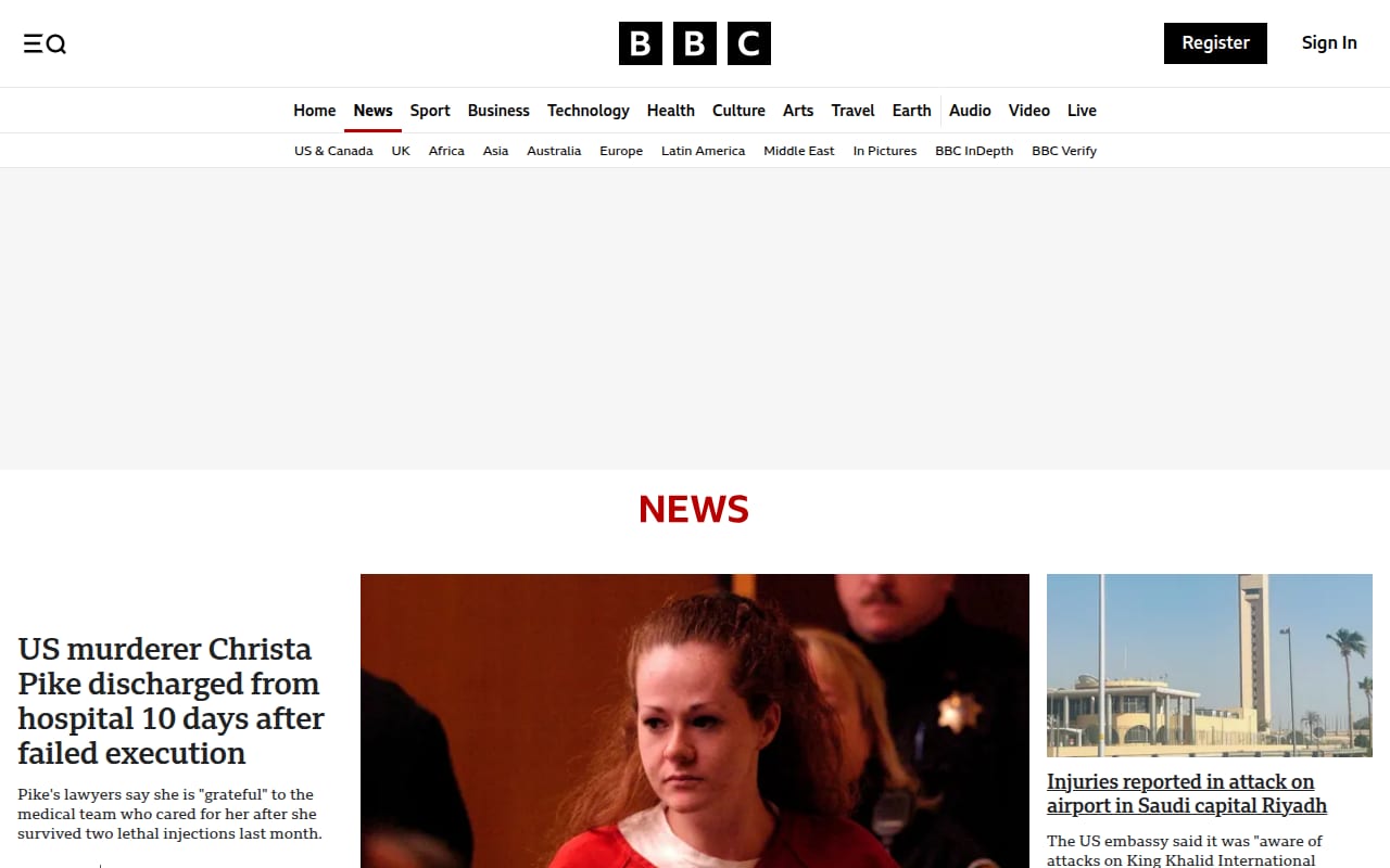 Capture d’écran de BBC News (1 sur 1)