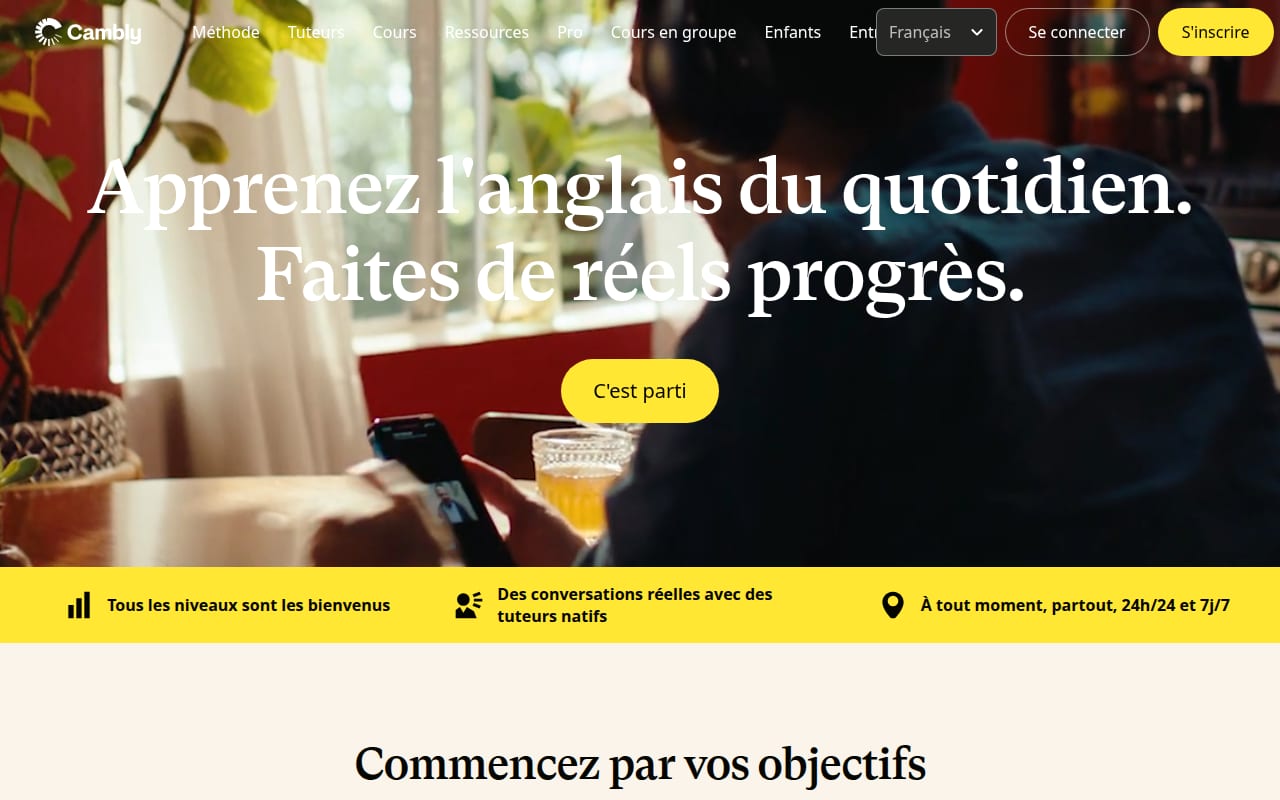 Capture d’écran de Cambly (1 sur 4)