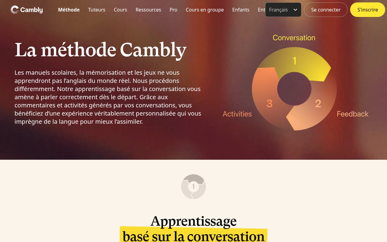 Capture d’écran de Cambly (2 sur 4)