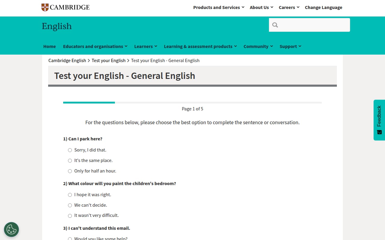 Capture d’écran de Cambridge – Test your English (2 sur 4)