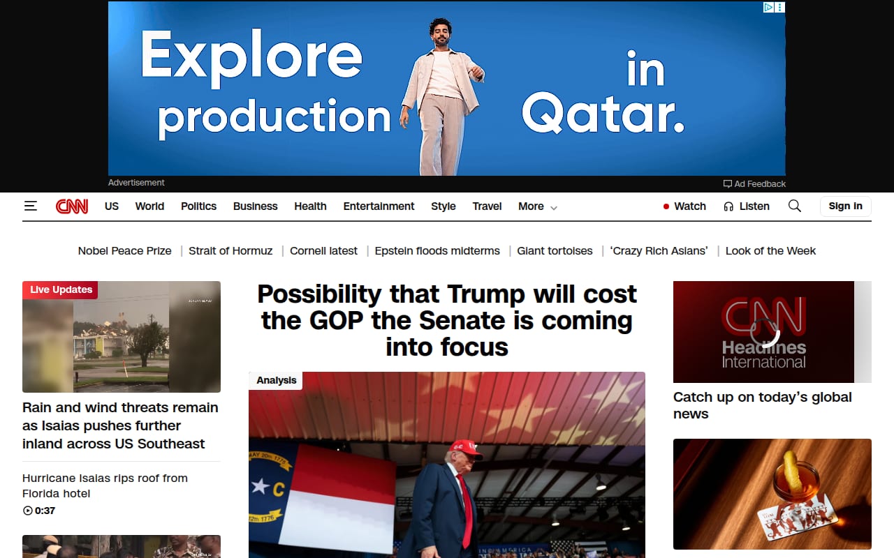 Capture d’écran de CNN International (1 sur 2)