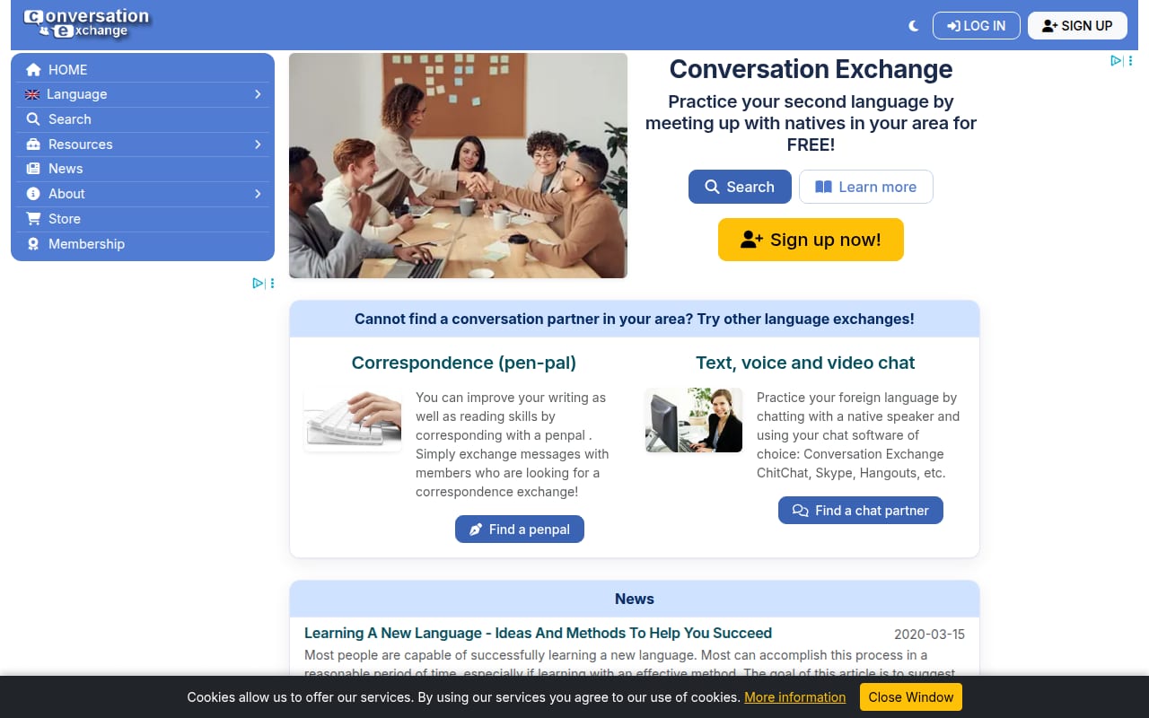 Capture d’écran de Conversation Exchange (1 sur 4)