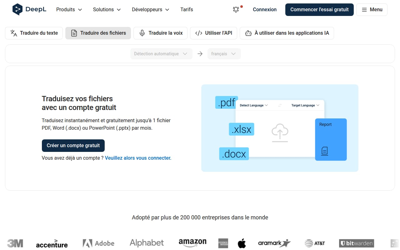 Capture d’écran de DeepL Traducteur (1 sur 1)