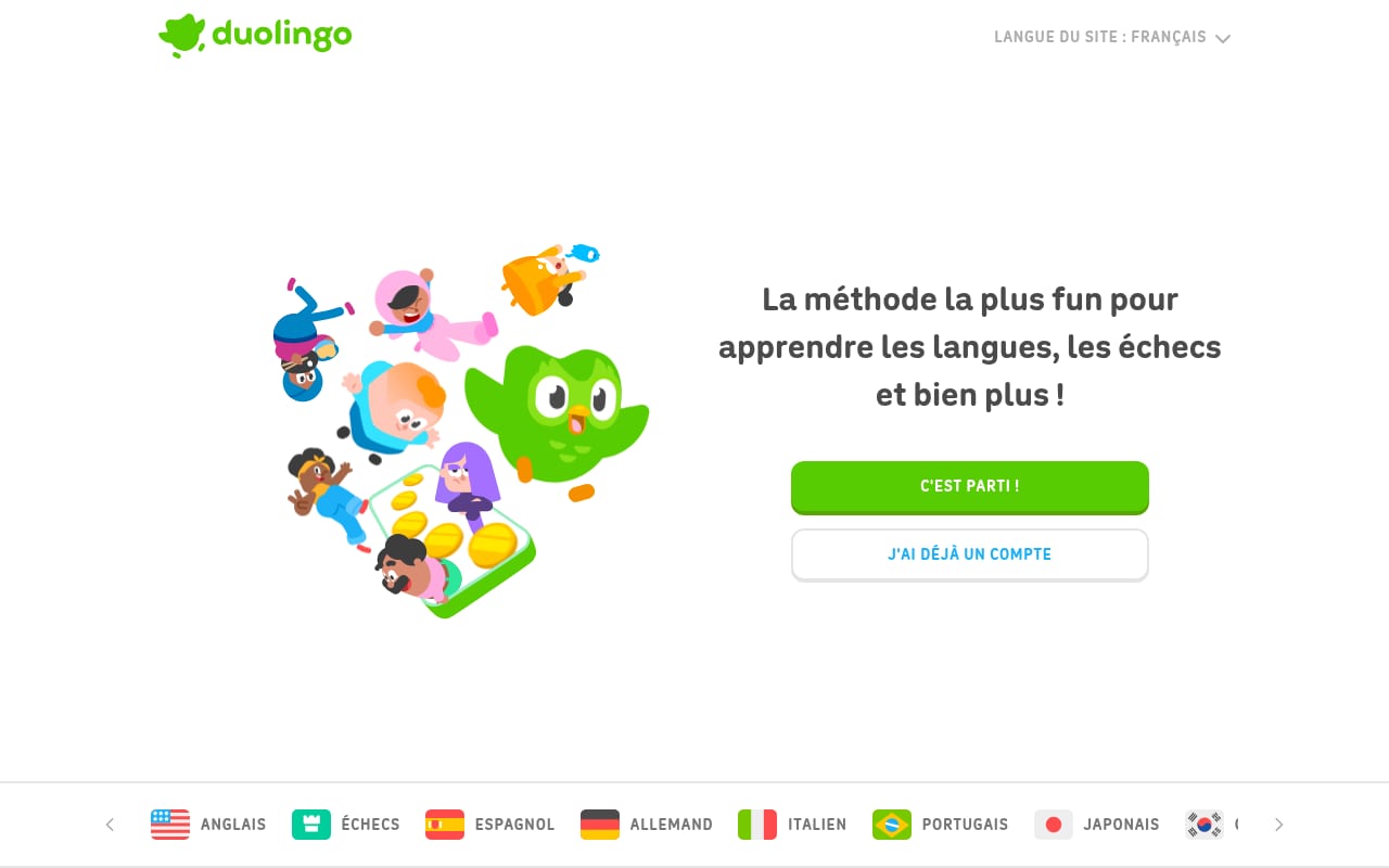 Capture d’écran de Duolingo (1 sur 4)