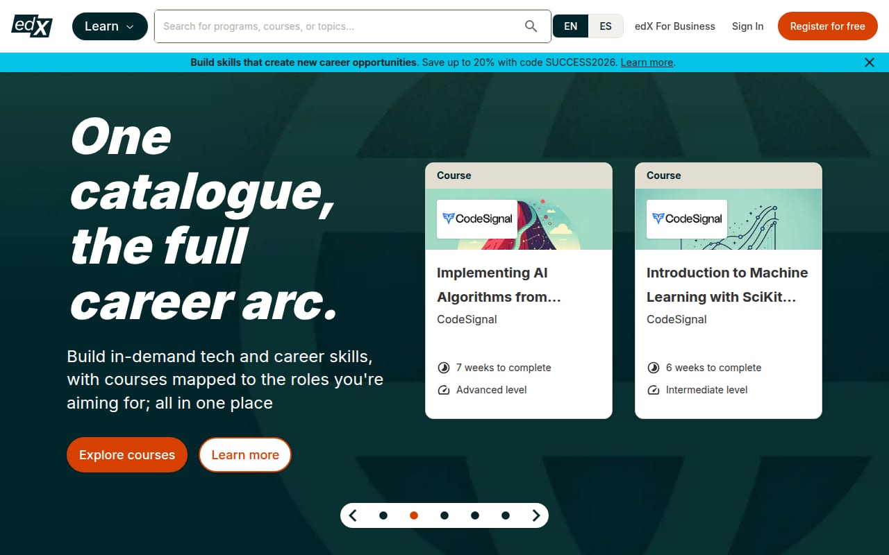 Capture d’écran de edX (1 sur 4)