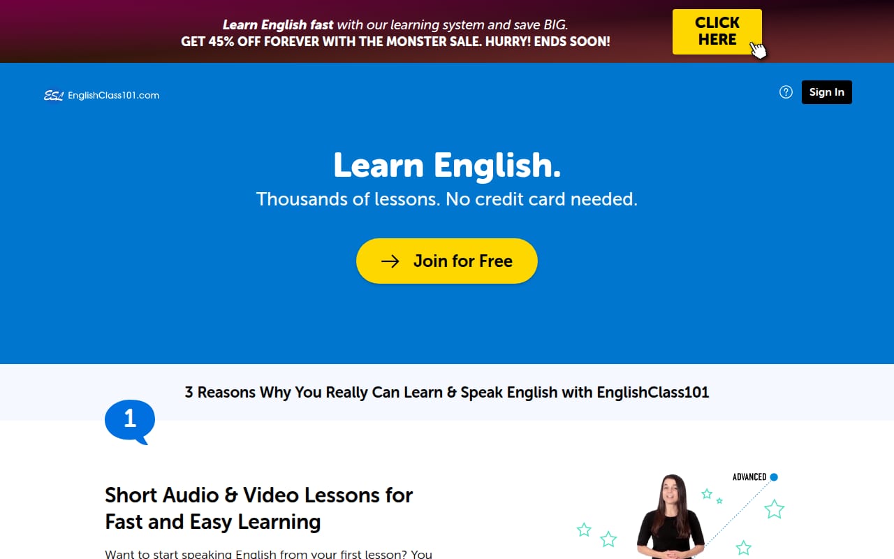 Capture d’écran de EnglishClass101 (1 sur 4)