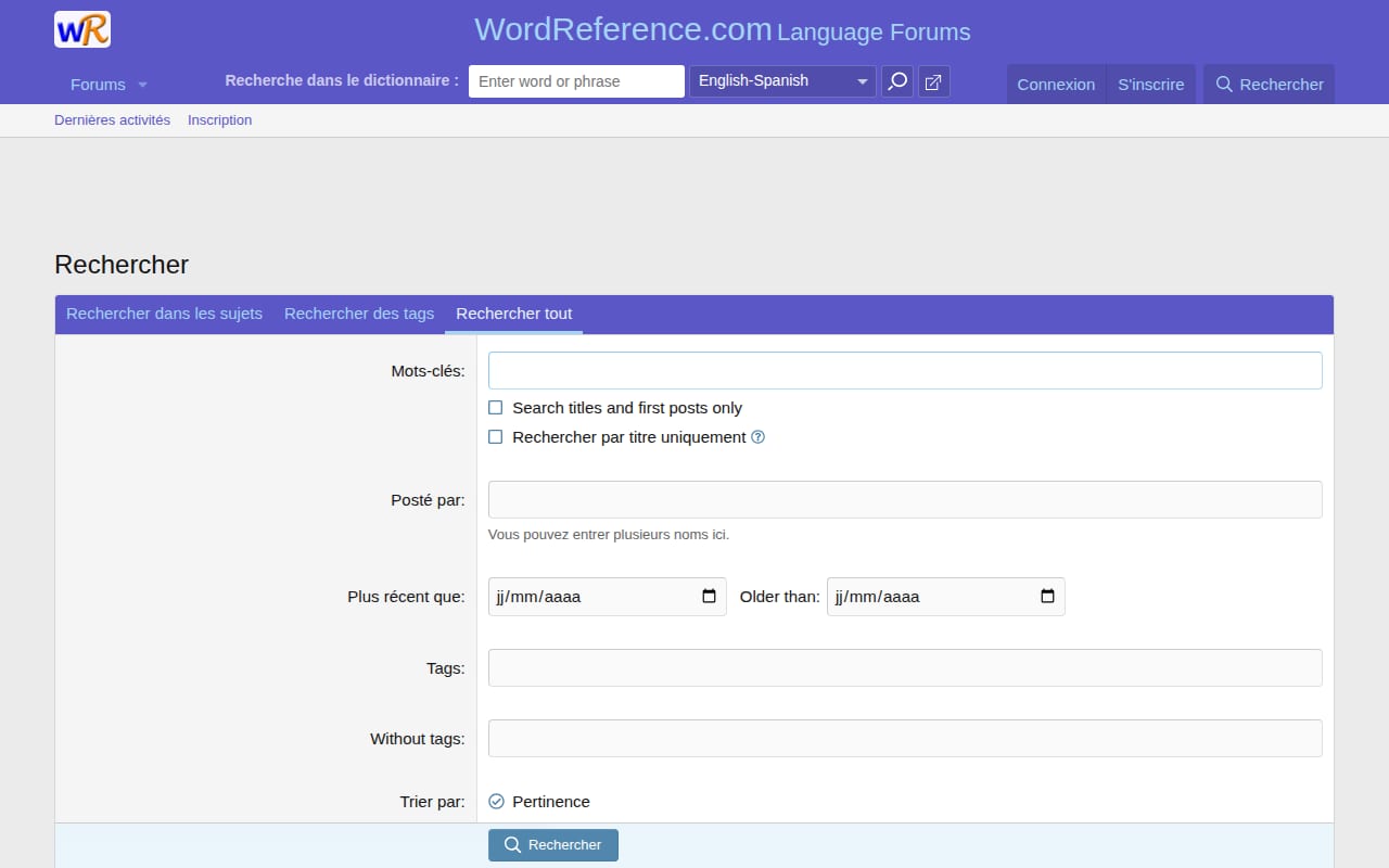 Capture d’écran de Forums WordReference (2 sur 4)