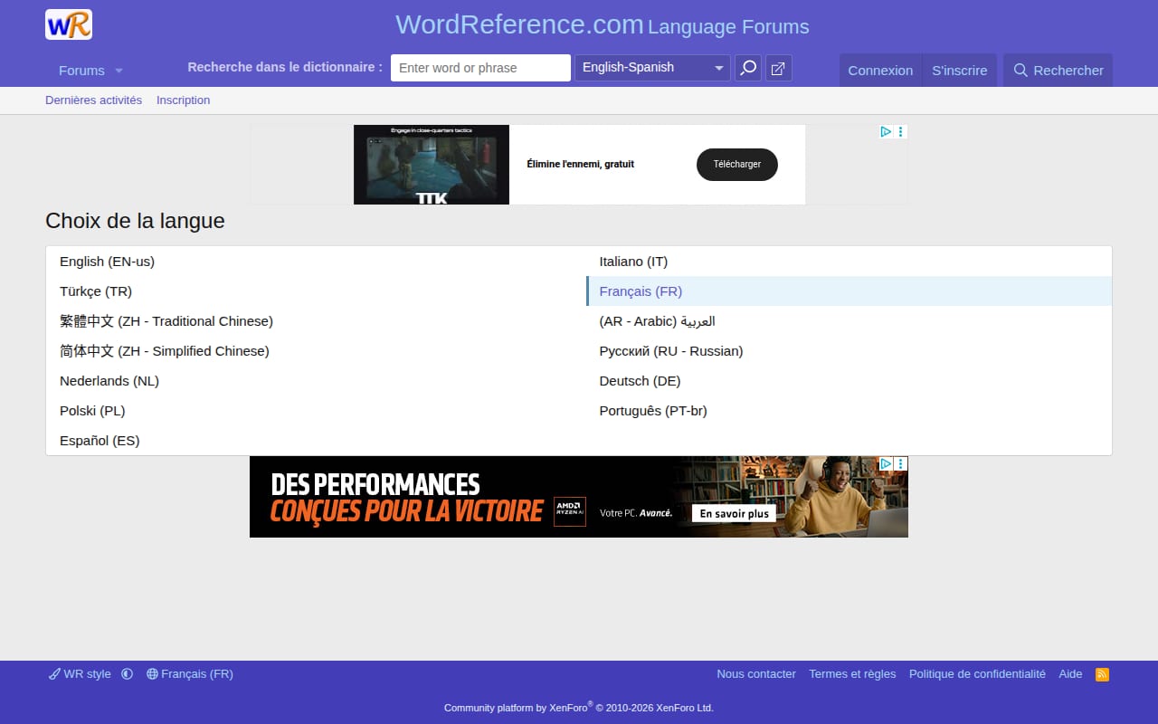 Capture d’écran de Forums WordReference (3 sur 4)
