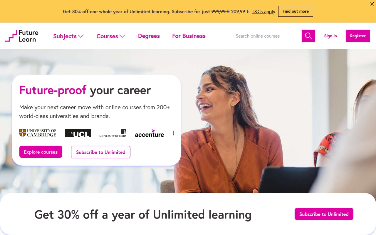 Capture d’écran de FutureLearn (1 sur 1)