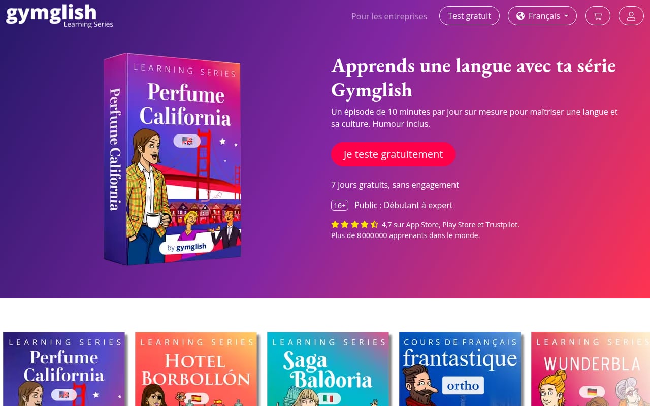 Capture d’écran de Gymglish (1 sur 3)
