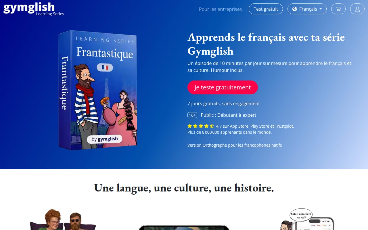 Capture d’écran de Gymglish (3 sur 3)