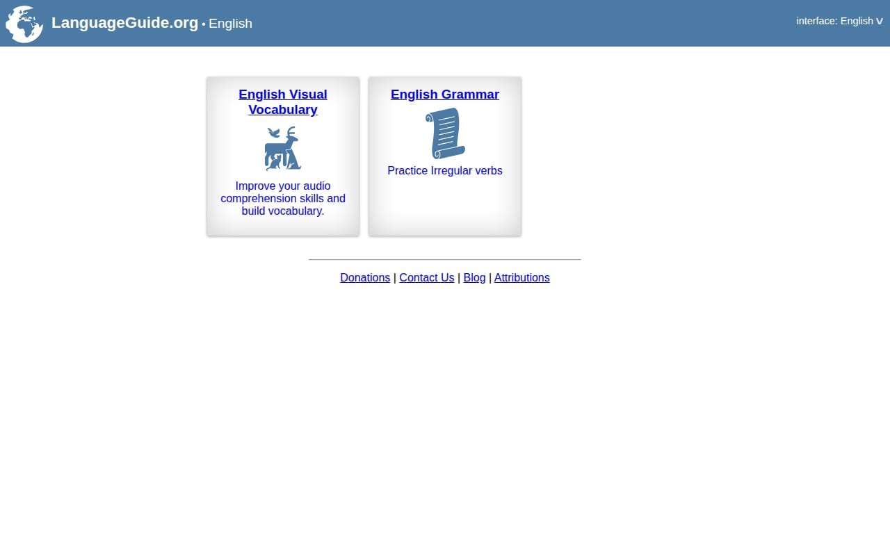 Capture d’écran de LanguageGuide.org (1 sur 2)