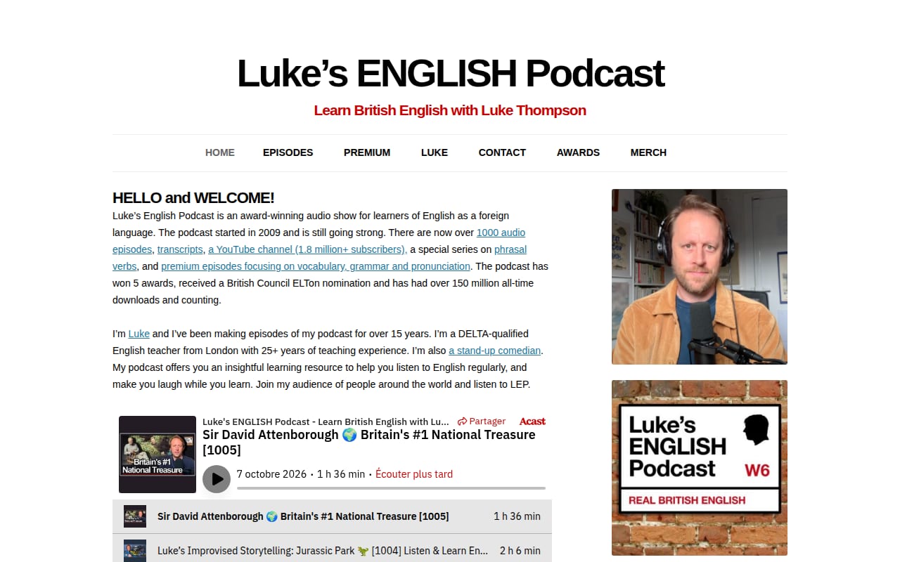 Capture d’écran de Luke's English Podcast (1 sur 4)