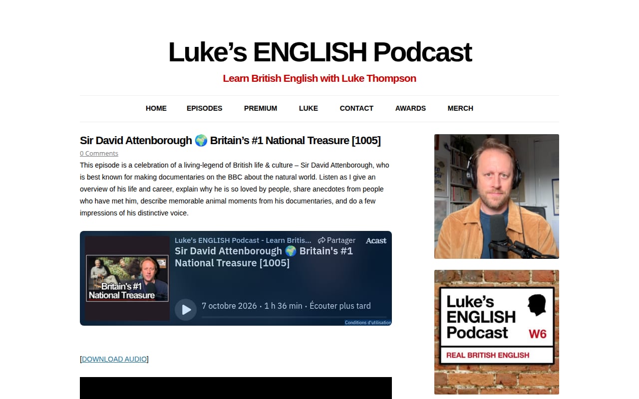 Capture d’écran de Luke's English Podcast (4 sur 4)