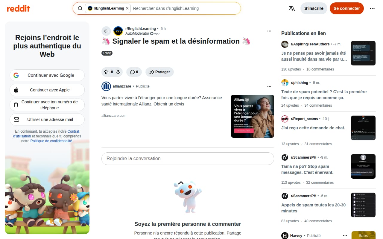 Capture d’écran de r/EnglishLearning (Reddit) (3 sur 4)