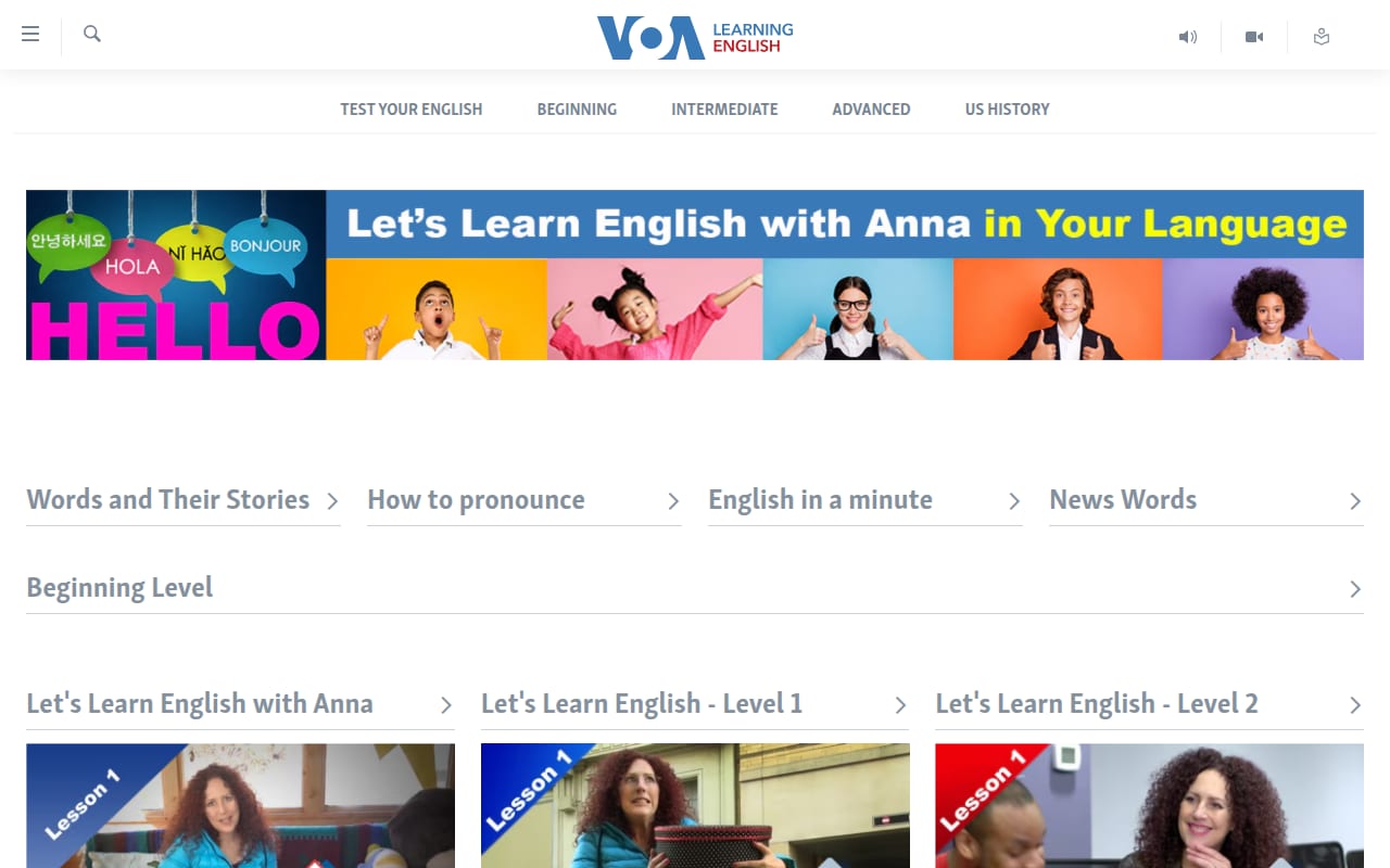 Capture d’écran de VOA Learning English (1 sur 4)
