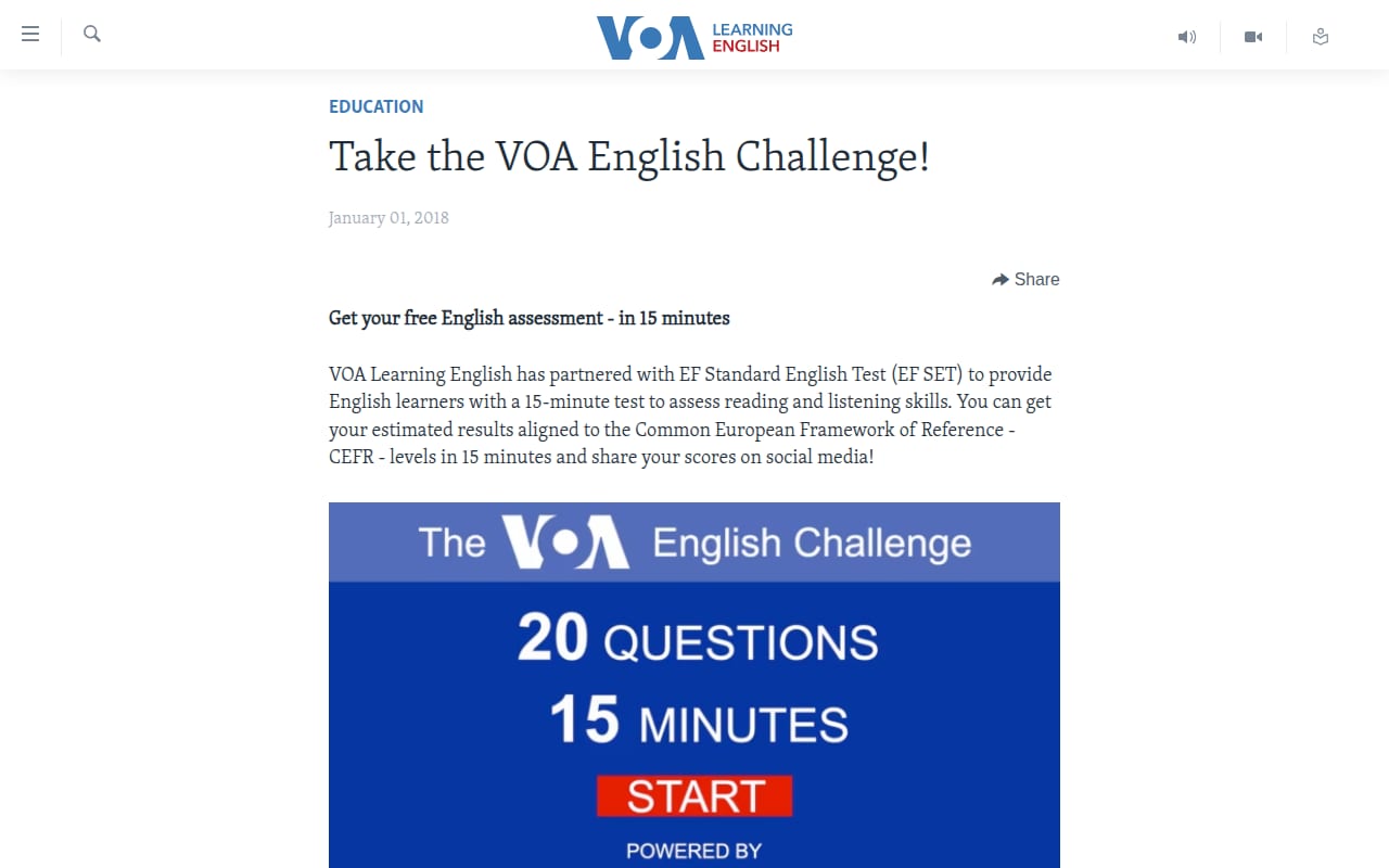 Capture d’écran de VOA Learning English (3 sur 4)